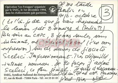 Operação "Les Fresques" — SNEG, 1 de dezembro de 1994 — Dia Mundial do HIV/AIDS — Estabelecimentos Gay de Paris — Verso