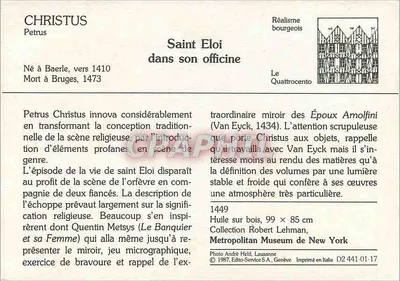 Święty Eloi w swoim warsztacie — Realizm burżuazyjny — Wydawca: Editio-Service S.A., Genewa, n° D2 441-01-17 — Rewers