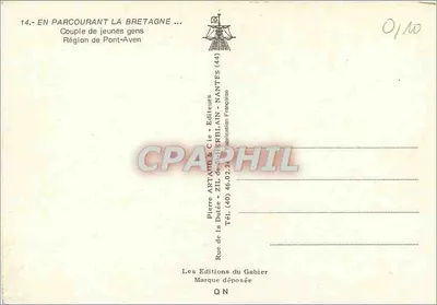 Casais de jovens — Região de Pont-Aven — Editor Pierre Artand & Cie, Nantes — Verso