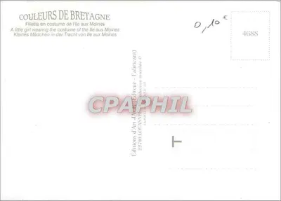 Menina com traje da Ilha dos Monções — Cores da Bretanha — Edições d'Art-J (Fabricante) — n° 4688 — Verso