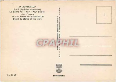 Elne (Pyrénées Orientales) — klasztorny klooster z XII do XIV wieku — Wydawnictwo IRIS — Rewers