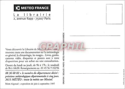 Tramonto — vista satellitare — Librairie Météo-France — Verso