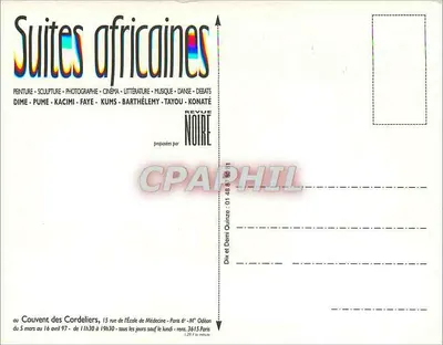 Suites africanas — exposição e debates — Mairie de Paris e Revue Noire — Verso
