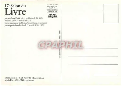 17º Salão do Livro — Japão, convidado de honra — organizado pelo Sindicato Nacional da Edição — Verso