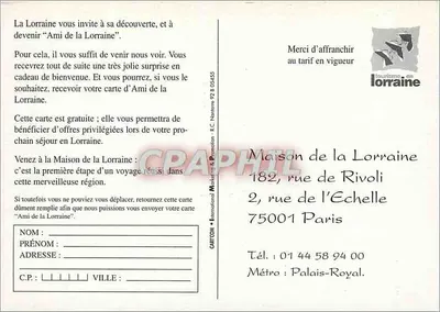 Gato Bonté — mascote turística — C.R.T. Turismo na Lorena — Verso