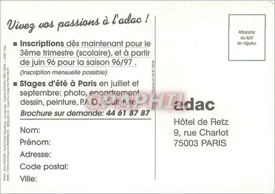 Ateliers kulturalne i sąsiedzkie w Paryżu — MAIRIE DE PARIS i adac — Rewers
