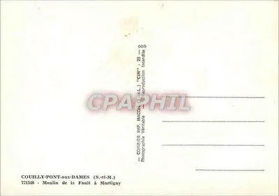 Coutilly-Pont-aux-Dames — Moulin de la Fault à Martigny — Combiér Imp. Mâcon — Verso
