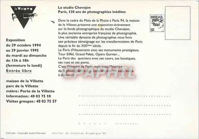 O Estúdio Chevojon — Paris, 130 anos de fotografias inéditas — Editor: Atelier de Création Graphique '94 — Verso