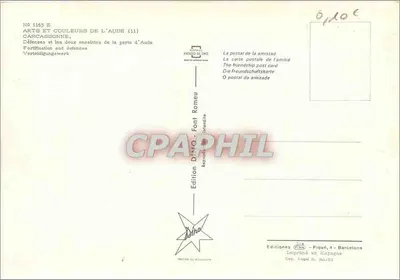 Carcassonne — Fortifications and two gates of the Aude Gate — Edition Dino, Font Romeu — Back