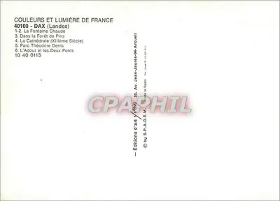 Dax — Amizades de Dax — Éditions d'art S.P.A.D.E.M. — Verso