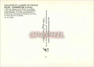 Capbreton — Costa Atlântica — Éditions Yvot Paris — Verso