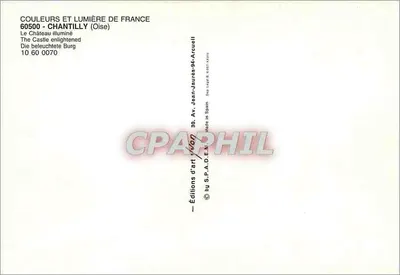 Chantilly — Zamek oświetlony — Wydawnictwo S.P.A.D.E.M. — Rewers