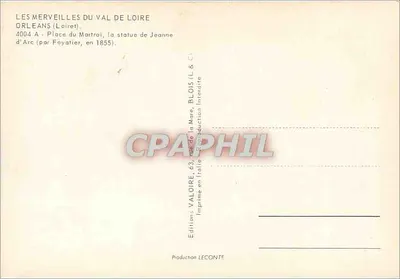 Orléans — Statua di Giovanna d'Arco — Edizioni Valoire — Verso