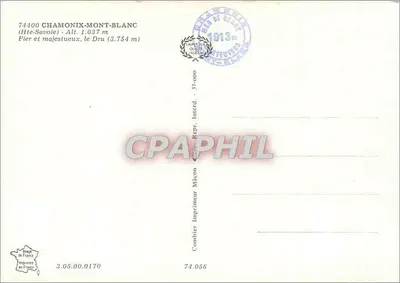 Le Dru — Mont Blanc — Wydawca Combier — Rewers