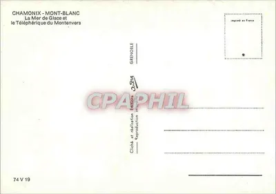 Chamonix - Mont-Blanc — Morze lodowe i teleferyk Montenvers — Wydawnictwo Grenoble — Rewers