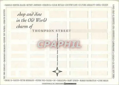 Thompson Street — Nova Iorque — FIFTEEN FINGER & CO. — N°109 — Verso