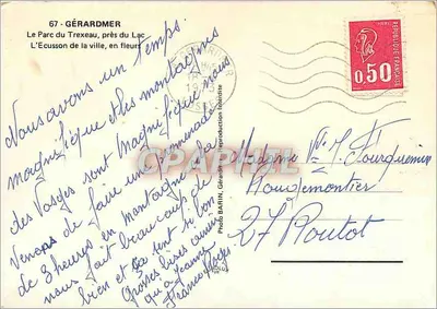 Gérardmer — Herb miasta w kwiatach — Foto BARTIN, nr 67 — Rewers