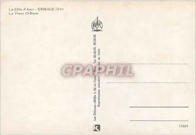 Grimaud — Ansicht des alten Schlosses — Editions MAR — Rückseite