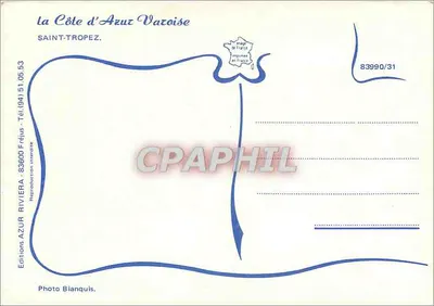 Saint-Tropez — widok portu i miasta — Editions Côte d'Azur Vazoise — Rewers