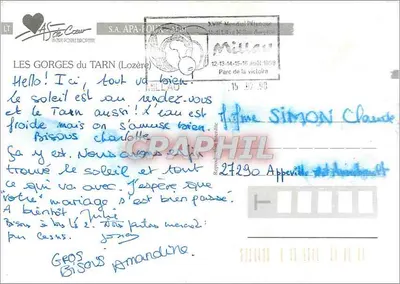 Gorges du Tarn — Rafting, Pas de Souci, La Croze, Le Champignon, St Chely du Tarn — S.A. APA-FOUR — Rewers