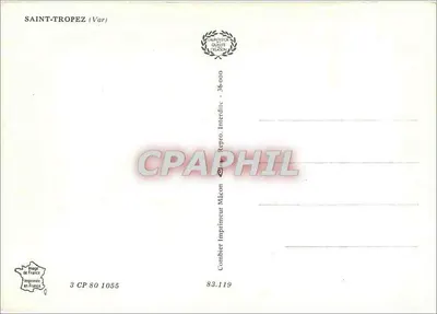 Saint-Tropez — widok portu i telefonu publicznego — Wydawca Combier, n° 3 CP 80 1055 — Rewers