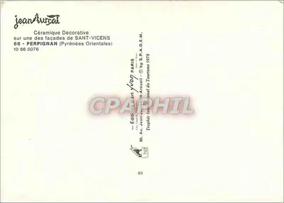 Cerâmica Decorativa — em uma das fachadas de SANT-VICENS — Edições Jean-Arcuelli — Verso