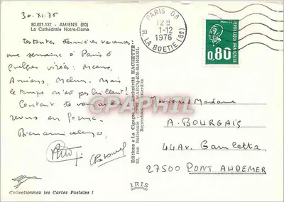 Amiens — Katedra Najświętszej Maryi Panny — Wydawnictwo La Cigogne — Rewers