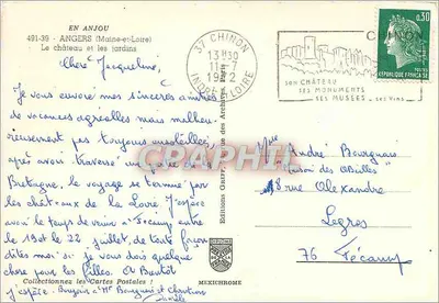 Castelo de Chinon — Jardins e torres — Edições Greff — Verso