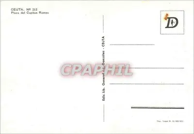 Plac kapitana Ramosa — Ceuta — Wydawca G. González, nr 212 — Rewers