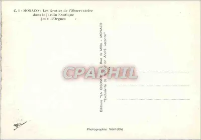 Die Höhlen des Observatoriums — Exotischer Garten der Orgues — Editions LA CIGOGNE — Rückseite