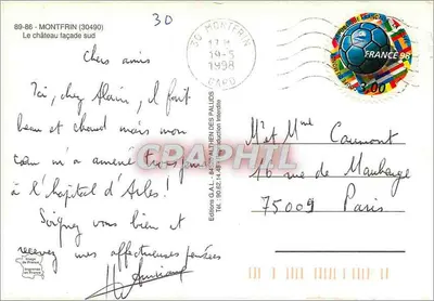 Zamek Montfrin — fasada południowa — Wydawnictwo G.A.L. n° 84-50014-49 — Rewers
