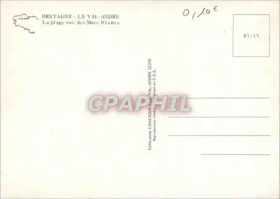 Bretanha - O Val-André — A praia vista dos Murs Blancs — Coleção Chaligne 2370 — Verso