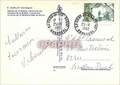 Sarlat-la-Canéda — Casa da Boëtie — Les Éditions du Gaber — Verso