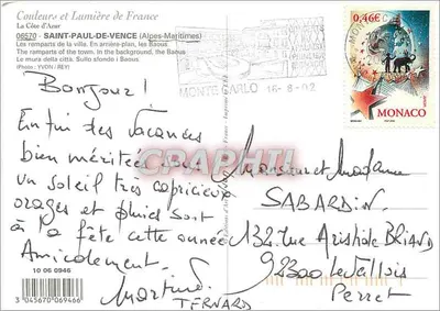 Saint-Paul — panoramische uitzicht met muren en bergen — uitgever Couleurs et Lumière de France, n° 06570 — Achterkant