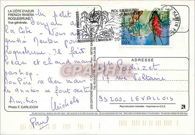 Roquebrune-Cap-Martin — Vista geral — Les Éditions Mar — Verso
