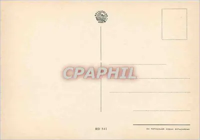 Ciemna postać ptaka wodnego — zachód słońca nad morzem — Royalcolor Milhng, seria RD 541 — Rewers