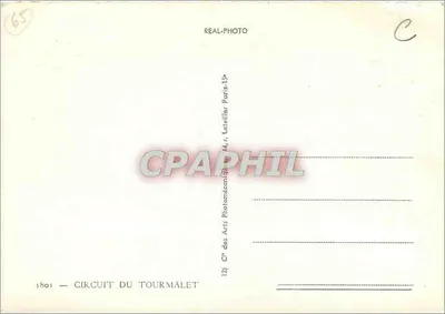 Circuito del Tourmalet — cartolina turistica — C° des Arts, Parigi — Verso
