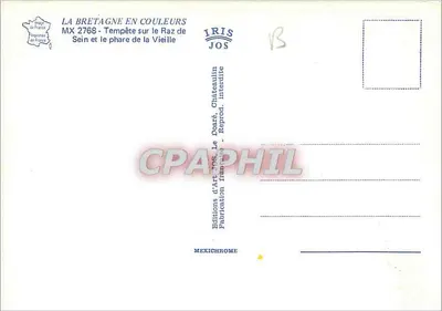 Raz de Sein i fara Vieille — Burza — Éditions d'Art JOS, Châteaulin — Rewers