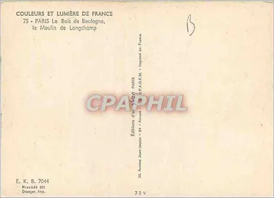 A Moinha de Longchamp — Bois de Boulogne — Edições Jean-Jaurès — Verso