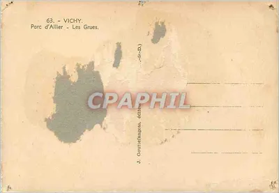 Vichy - Parc d'Allier - Les Grues — J. Gourtefauge, uitgever — Achterkant