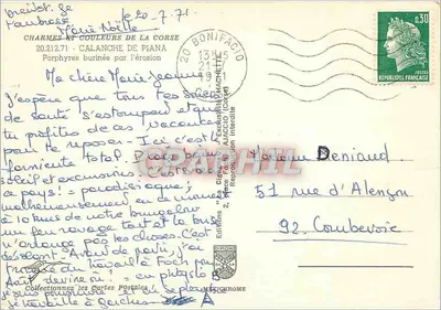 Calanche de Piana — Porphyres burinés par l'érosion — Éditions Diplôme — Verso