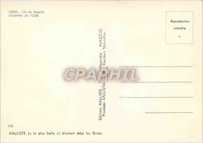 Calanche de Piana — Korsika, Insel der Schönheit — Éditions KALLISTE — Rückseite