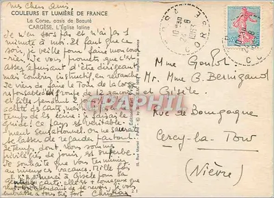 Igreja latina — Cargèse, Córsega — Edições E.M. Paris — Verso
