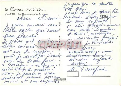 Wyspy Sanguinaires - Wieża — Ajaccio, wydawca Couleurs Naturelles, nr 94/224 — Rewers
