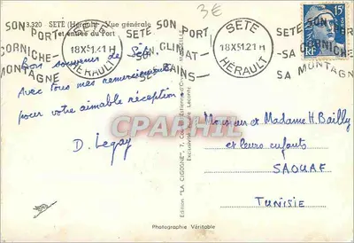 Ogólny widok i wejście do portu w Sète — Wydanie 'LA CIGOGNE' nr 3.320 — Rewers