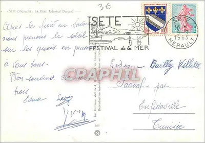 Sète — Quai Général Durand — Wydawnictwo AMAB — Rewers