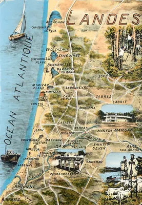 Les Landes — Carta postal ilustrada — C* dos Atta Photomécanique
