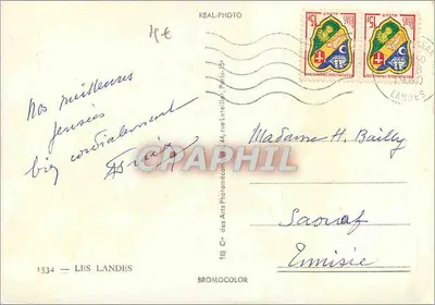 Les Landes — Carta postal ilustrada — C* dos Atta Photomécanique — Verso
