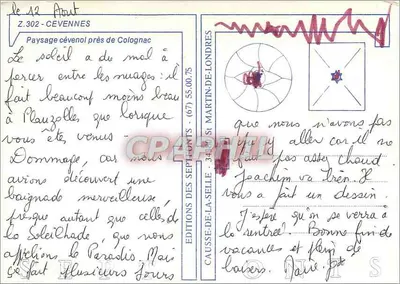 Paisagem cévenola perto de Colognac — Edições dos Sete Fontes, n° Z.302 — Verso