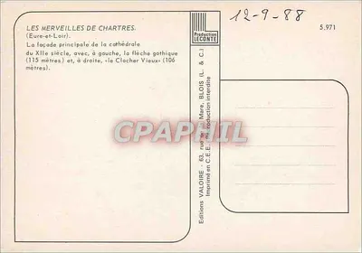 Chartres — Gotycka katedra — Wydawnictwo Valoire — Rewers